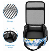 Plumeria Polynesian Blue Glitter Pattern Lunch Bag LT01 - Polynesian Pride