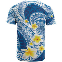 Plumeria Polynesian Blue Glitter Pattern T Shirt LT01 - Polynesian Pride