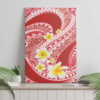 Plumeria Polynesian Coral Glitter Pattern Canvas Wall Art