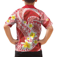 Plumeria Polynesian Coral Glitter Pattern Family Matching Long Sleeve Bodycon Dress and Hawaiian Shirt LT01 - Polynesian Pride
