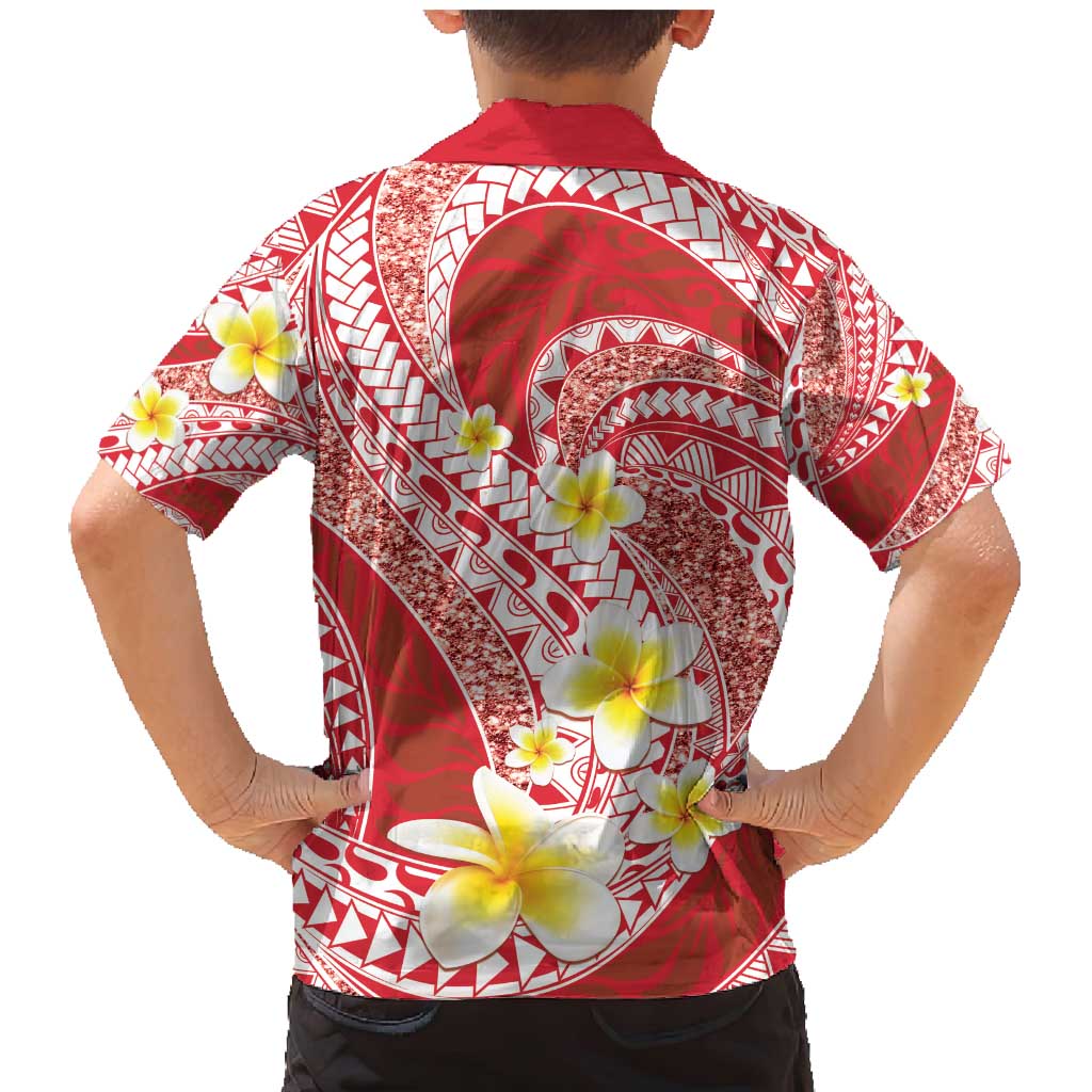 Plumeria Polynesian Coral Glitter Pattern Family Matching Mermaid Dress and Hawaiian Shirt LT01 - Polynesian Pride