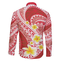Plumeria Polynesian Coral Glitter Pattern Family Matching Short Sleeve Bodycon Dress and Hawaiian Shirt LT01 - Polynesian Pride
