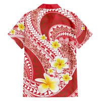 Plumeria Polynesian Coral Glitter Pattern Family Matching Summer Maxi Dress and Hawaiian Shirt