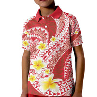 Plumeria Polynesian Coral Glitter Pattern Kid Polo Shirt LT01 Kid Coral - Polynesian Pride
