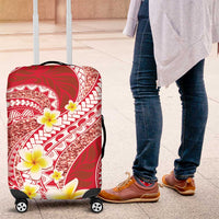 Plumeria Polynesian Coral Glitter Pattern Luggage Cover