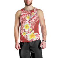 Plumeria Polynesian Coral Glitter Pattern Men Tank Top