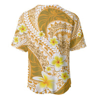 Plumeria Polynesian Gold Glitter Pattern Baseball Jersey LT01 - Polynesian Pride