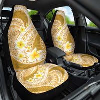 Plumeria Polynesian Gold Glitter Pattern Car Seat Cover