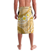 Plumeria Polynesian Gold Glitter Pattern Lavalava