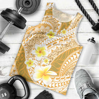 Plumeria Polynesian Gold Glitter Pattern Men Tank Top