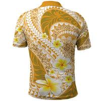 Plumeria Polynesian Gold Glitter Pattern Polo Shirt LT01 - Polynesian Pride