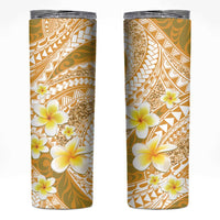 Plumeria Polynesian Gold Glitter Pattern Skinny Tumbler LT01 Gold - Polynesian Pride
