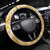 Plumeria Polynesian Gold Glitter Pattern Steering Wheel Cover