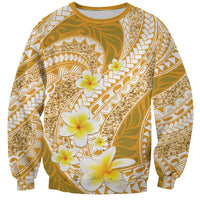 Plumeria Polynesian Gold Glitter Pattern Sweatshirt