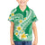 Plumeria Polynesian Green Glitter Pattern Hawaiian Shirt