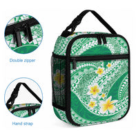 Plumeria Polynesian Green Glitter Pattern Lunch Bag LT01 - Polynesian Pride