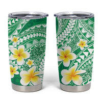 Plumeria Polynesian Green Glitter Pattern Tumbler Cup LT01 Green - Polynesian Pride