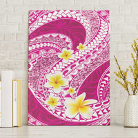 Plumeria Polynesian Pink Glitter Pattern Canvas Wall Art