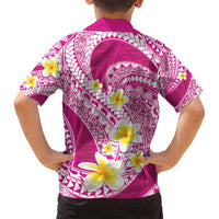 Plumeria Polynesian Pink Glitter Pattern Family Matching Tank Maxi Dress and Hawaiian Shirt LT01 - Polynesian Pride