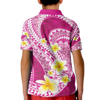 Plumeria Polynesian Pink Glitter Pattern Kid Polo Shirt LT01 - Polynesian Pride