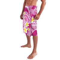 Plumeria Polynesian Pink Glitter Pattern Lavalava