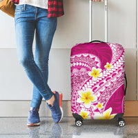 Plumeria Polynesian Pink Glitter Pattern Luggage Cover