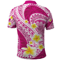 Plumeria Polynesian Pink Glitter Pattern Polo Shirt LT01 - Polynesian Pride