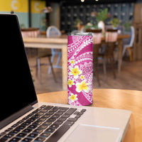 Plumeria Polynesian Pink Glitter Pattern Skinny Tumbler LT01 - Polynesian Pride