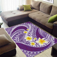 Plumeria Polynesian Purple Glitter Pattern Area Rug