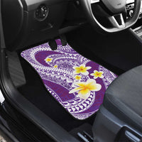 Plumeria Polynesian Purple Glitter Pattern Car Mats