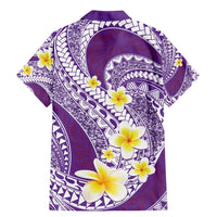 Plumeria Polynesian Purple Glitter Pattern Family Matching Mermaid Dress and Hawaiian Shirt LT01 - Polynesian Pride
