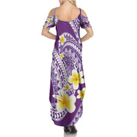 Plumeria Polynesian Purple Glitter Pattern Family Matching Summer Maxi Dress and Hawaiian Shirt LT01 - Polynesian Pride