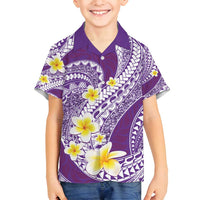 Plumeria Polynesian Purple Glitter Pattern Family Matching Summer Maxi Dress and Hawaiian Shirt LT01 Son's Shirt Purple - Polynesian Pride