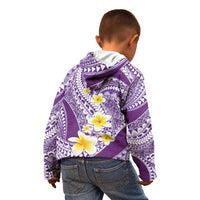 Plumeria Polynesian Purple Glitter Pattern Kid Hoodie