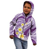 Plumeria Polynesian Purple Glitter Pattern Kid Hoodie