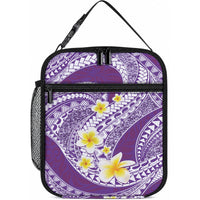 Plumeria Polynesian Purple Glitter Pattern Lunch Bag LT01 10.2 × 8.3 × 4.3 inch Purple - Polynesian Pride