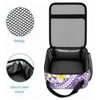 Plumeria Polynesian Purple Glitter Pattern Lunch Bag LT01 - Polynesian Pride