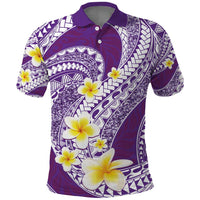 Plumeria Polynesian Purple Glitter Pattern Polo Shirt LT01 Purple - Polynesian Pride