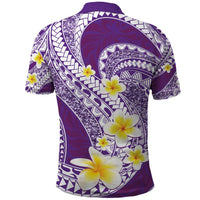 Plumeria Polynesian Purple Glitter Pattern Polo Shirt LT01 - Polynesian Pride