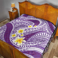 Plumeria Polynesian Purple Glitter Pattern Quilt LT01 - Polynesian Pride