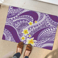 Plumeria Polynesian Purple Glitter Pattern Rubber Doormat