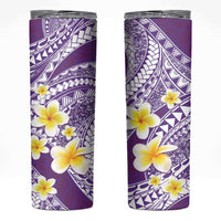 Plumeria Polynesian Purple Glitter Pattern Skinny Tumbler LT01 Purple - Polynesian Pride