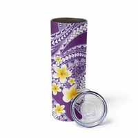 Plumeria Polynesian Purple Glitter Pattern Skinny Tumbler LT01 - Polynesian Pride