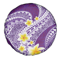 Plumeria Polynesian Purple Glitter Pattern Spare Tire Cover