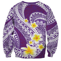 Plumeria Polynesian Purple Glitter Pattern Sweatshirt