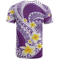Plumeria Polynesian Purple Glitter Pattern T Shirt LT01 - Polynesian Pride