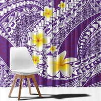 Plumeria Polynesian Purple Glitter Pattern Window Curtain