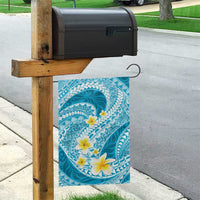 Plumeria Polynesian Sky Blue Glitter Pattern Garden Flag LT01 - Polynesian Pride