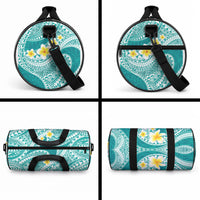 Plumeria Polynesian Teal Glitter Pattern Duffle Bag LT01 - Polynesian Pride
