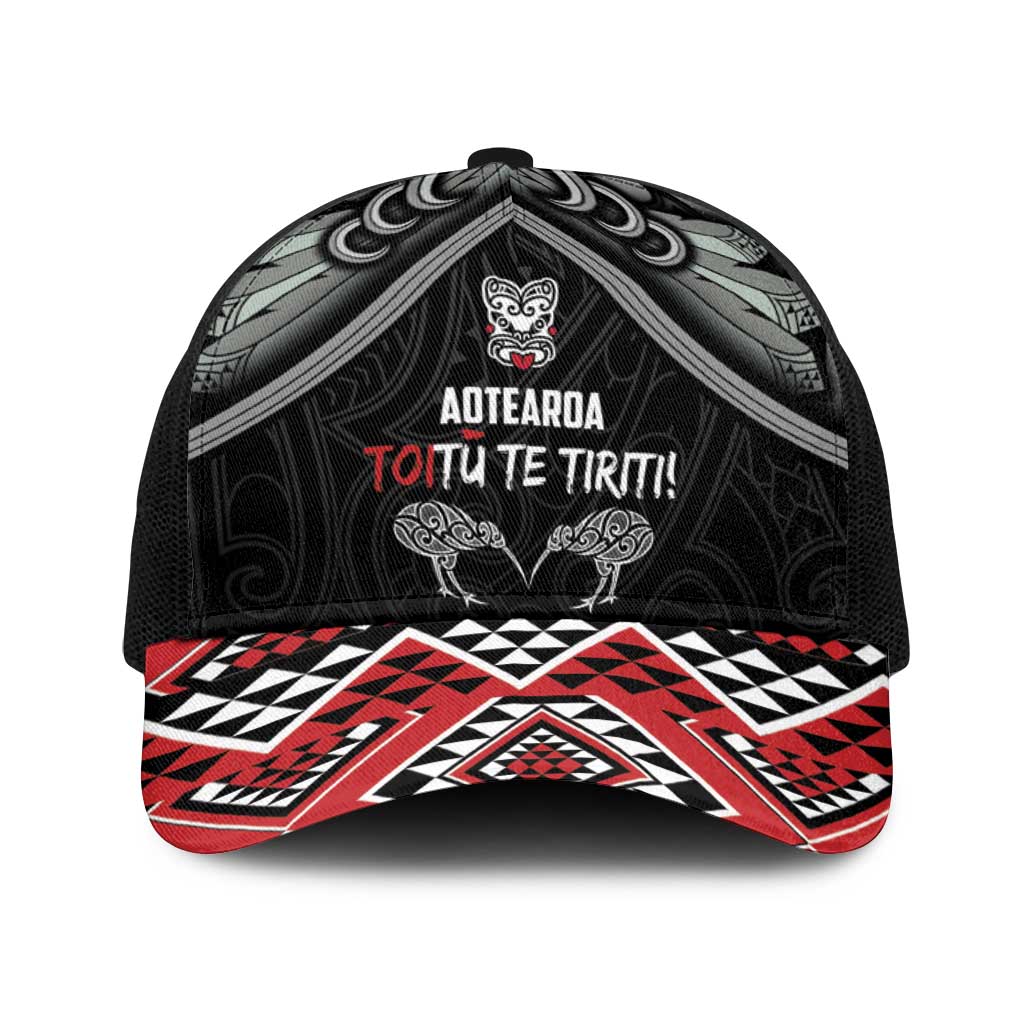 Aotearoa Toitu Te Tiriti Waitangi Baseball Net Cap Proud To Be Maori LT01 One Size Black Black - Polynesian Pride
